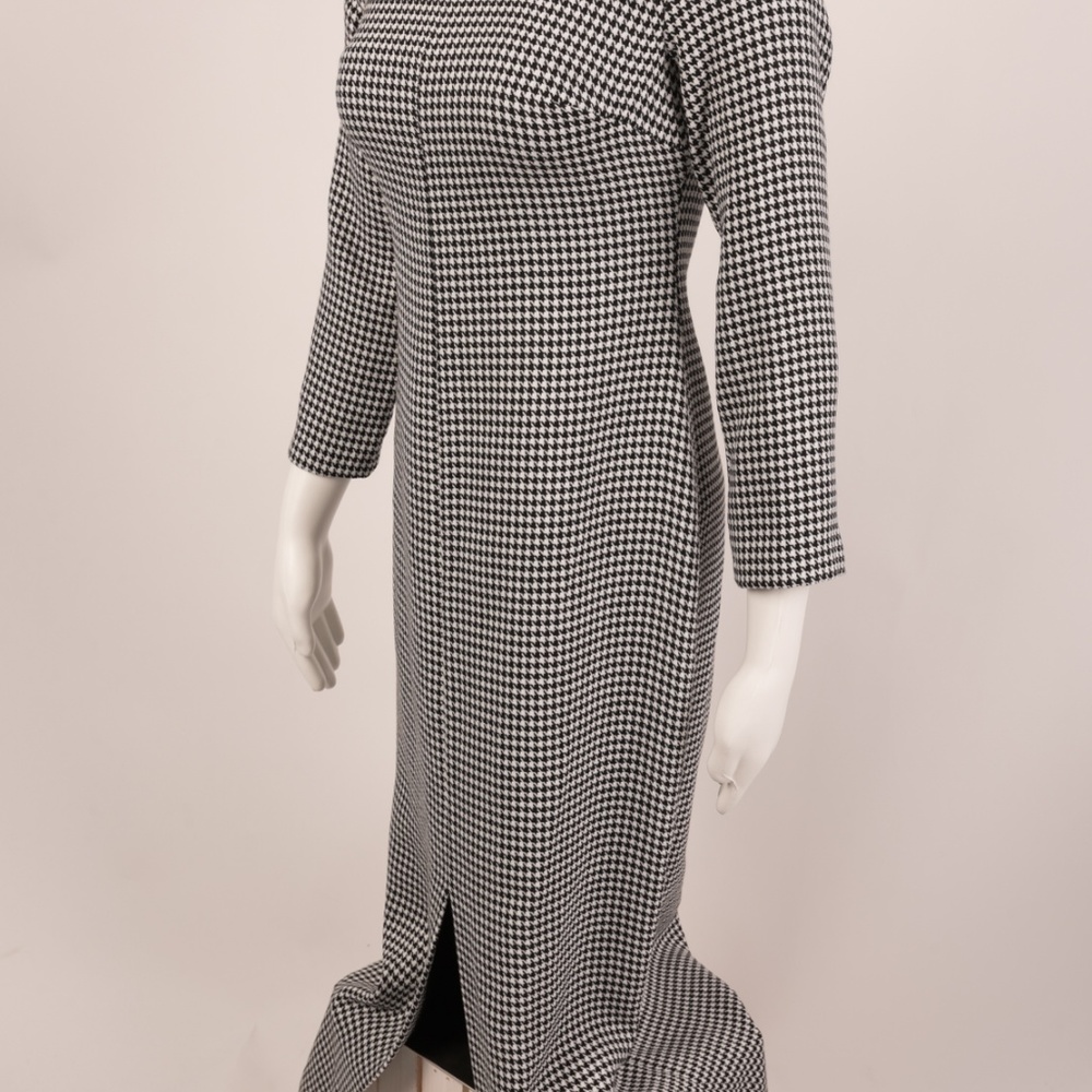 Zara Dress MIDI XS Plaid Houndstooth Long Sleeve - Picture 4 of 8